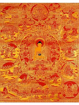 Gautama Buddha and Scenes from His Life (Tibetan Buddhist)