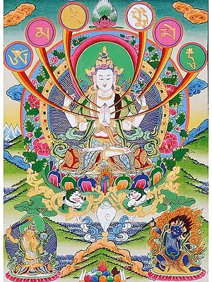 Chenrezig (Four-Armed Avalokiteshvara): Tibetan Buddhist Deity