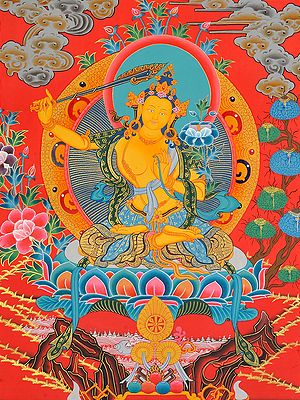 Tibetan Buddhist Deity Manjushri - The Bodhisattva of Transcendent Wisdom