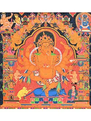 Dadashabhujadhari Nrtya Ganesha (Newari Thangka)