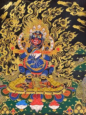 Mahakala Panjaranatha (Lord of the Pavilion) -Tibetan Buddhist | Hand-Painted | Made In Nepal