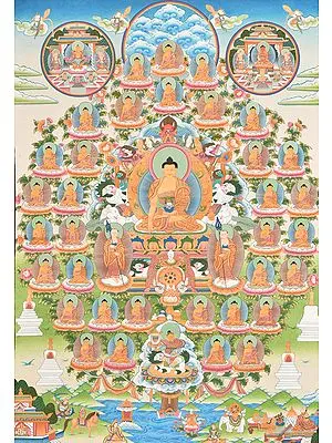 Shakyamuni Buddha and 35 Confessional Buddhas - Tibetan Buddhist (Large Size)