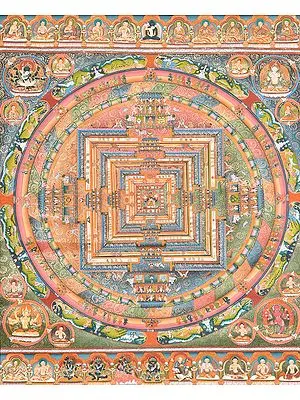 Superfine Tibetan Buddhist Mandala of Kalachakra (Museum Quality)