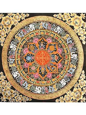 Vishva-Vajra Mandala with Ashtamangala Symbols (Tibetan Buddhist)