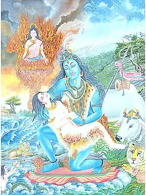Lord Shiva in Grief - (Shiva Holding the Body of Sati)