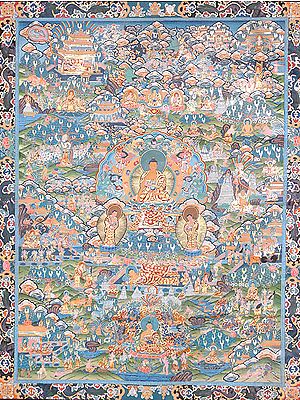 Life of Shakyamuni Buddha (Large Thangka)