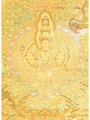 Golden Eleven-Headed Thousand Armed Avalokiteshvara