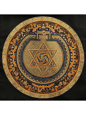 Vajrayogini Yantra with Syllable Mantras and Om (AUM) in Centre