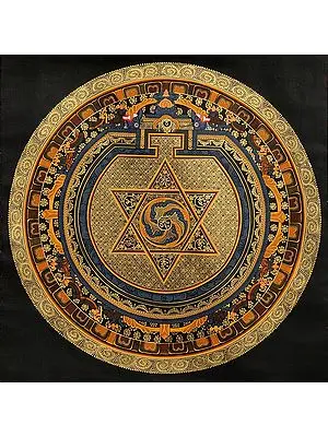 Vajrayogini Yantra with Syllable Mantras and Om (AUM) in Centre