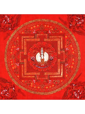Thousand Armed Avalokiteshvara Mandala (Red Thangka)