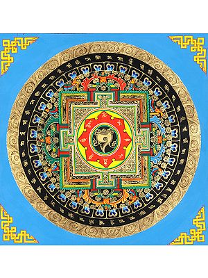 Conch (Ashtamangala) Mandala (With the Syllable Om Mani Padme Hum)