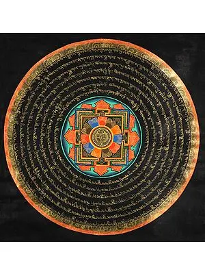 Conch (Ashtamangala) Mandala with Syllable Mantras