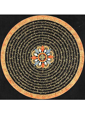 Vishva Vajra Mandala with Syllable Mantra and Endless Knot