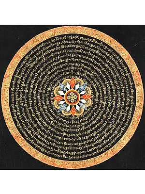 Vishva Vajra Mandala with Syllable Mantra and Endless Knot