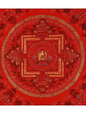 Mandala of Shakyamuni Buddha in Red Hue