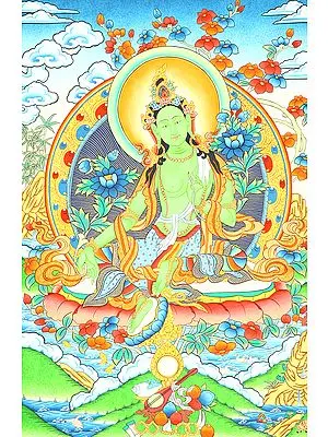 Superfine Portrait of Goddess Green Tara