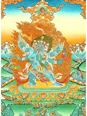 Six-Armed Winged Vajrakumara (Vajrakila) in Yab Yum