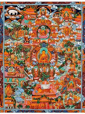 Gautama Buddha and the Scenes from His Life (Tibetan Buddhist)