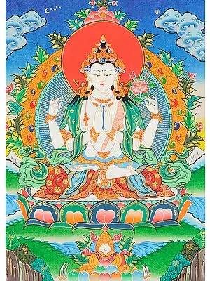 Tibetan Buddhist Deity Chenrezig (Shadakshari Lokeshvara)