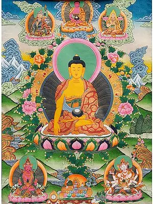 Shakyamuni Buddha Seated in Vajrasana (Super Large Thangka)