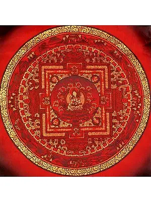 Red Hue Mandala of Tibetan Buddhist Goddess White Tara