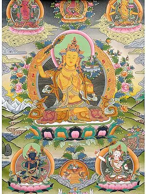 Manjushri - Bodhisattva of Transcendent Wisdom (Large Thangka)