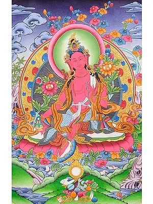 Tibetan Buddhist Brown Tara with Long-Life Vase