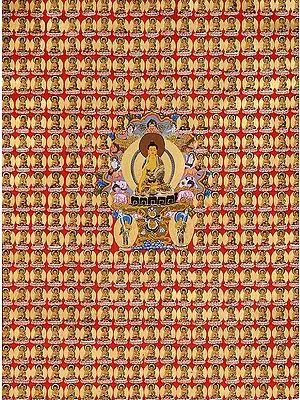 Thousand Buddhas with Shakyamuni in the Centre Seated on Six-ornament Throne of Enlightenment