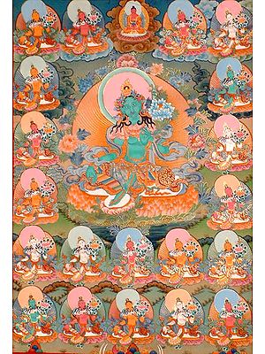 Twenty One Forms of Tara | Tibetan Thangka Painting