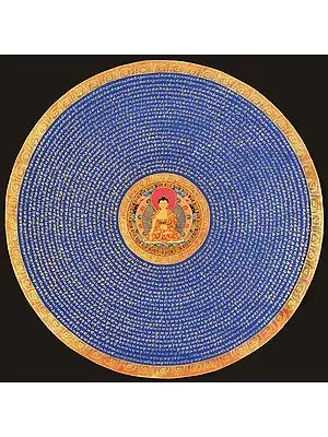 Tibetan Buddhist Mandala of Buddha with Syllable Mantra (Large Size)