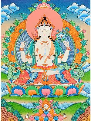 Tibetan Buddhist Deity Chenrezig (Shadakshari Avalokiteshvara)