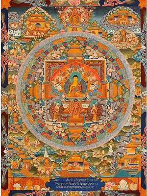 The Mandala of Shakyamuni Buddha and Scenes from His Life (Super Fine Thangka)