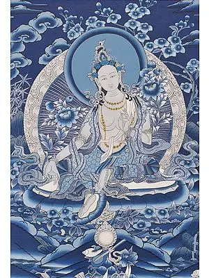 Goddess Green Tara in Blue Hue