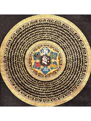 Tibetan Buddhist Om and Om Mani Padme Hum Mandala