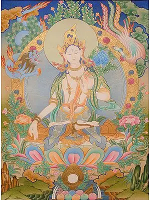 Superfine Portrait of Goddess White Tara