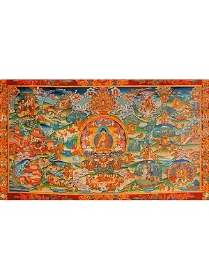 Superfine Large Size Thangka of Life of Buddha (Tibetan Buddhist)