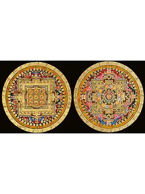 Two Tibetan Buddhist Mandalas (OM and Vajra Mandala)