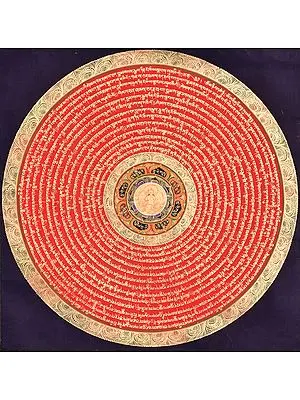 Goddess Green Tara Mandala with Syllable Mantra (Tibetan Buddhist)