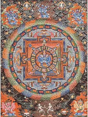 Museum Quality Mandala of Yamantaka in Yab Yum