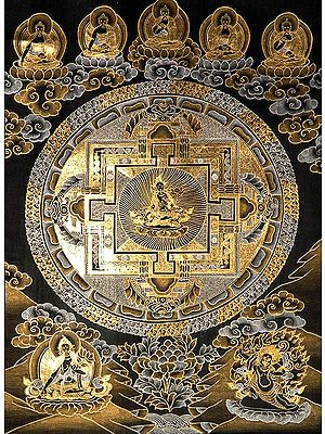 White Tara Mandala with Five Dhyani Buddhas Atop
