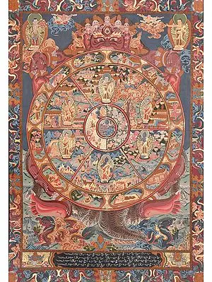 Bhavachakra of Human Life (The Wheel of Life) Tibetan Buddhist