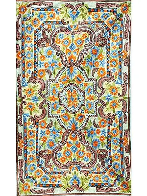 Kashmiri Rug with Aari Embroidery