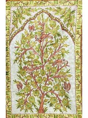 Embroidered Asana with Tree of Life