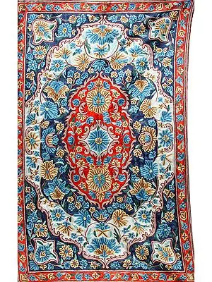 Embroidered Asana with Flowers