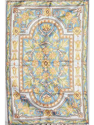 Embroidered Asana Mat with Architectural Motif