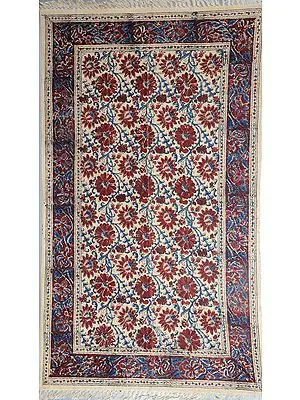 Beige Kalamkari Floral Durri