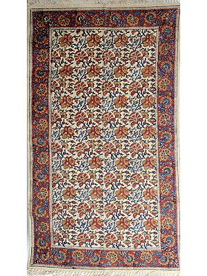 Kalamkari Durri with Printed Paisleys and Flowers