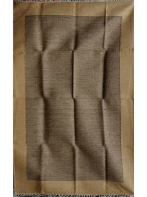 Beige Kalamkari Durri with All-Over Thread Weave