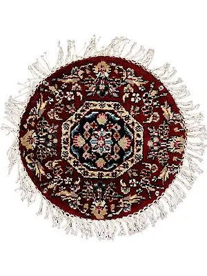 Circular Hand-Knotted Table Mat