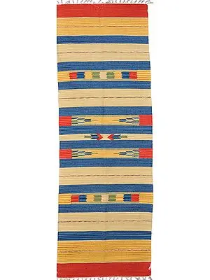 Multi-Color Runner from Sitapur with Woven Arrows